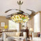 DJChen Ventilador de Techo con Luz Tiffany, 107 cm x 107 cm x 52 cm, Bronce, Sala de Estar, 6 Velocidades, Silencioso, Control Remoto, LED Regulable 3 Colores, 84W, 8400 Lumen