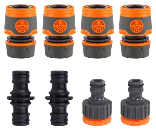 Mlysnd Attacco Rapido Acqua, Attacchi Rapidi Acqua, 8 Pezzi Connettori per Tubi da Giardino Raccordi Rapidi in Plastica Raccordi per Tubo da Giardino per Irrigazione e Giardino