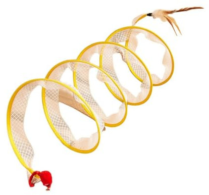 Haztholf 1 x Katzenspielzeug, Tunnel aus Spirale, tragbar, sicheres Katzenspielzeug, Produkt für Haustiere im Innenbereich.