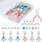 ZUYIST 100 Sets Schutzengel Anhänger Perlen Set, DIY Engel Anhänger Schlüsselanhänger Basteln, Schutzengel Schlüsselanhänger mit Spitzzange & Kasten, Schlüsselanhänger Selber Machen für Hochzeit