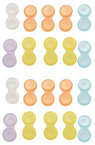 VENEKA 20 x Contact Lens Cases - Colour Coded L and R Soaking Storage Cases, Random Color (Multicolor)