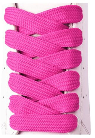 Olukssck 2 Paires Lacets Chaussures Plats de 15mm de Large, Lacets Durable de Remplacement pour Chaussures de Sport, Chaussures de Course et aux Bott, Rose Chaud, 115cm