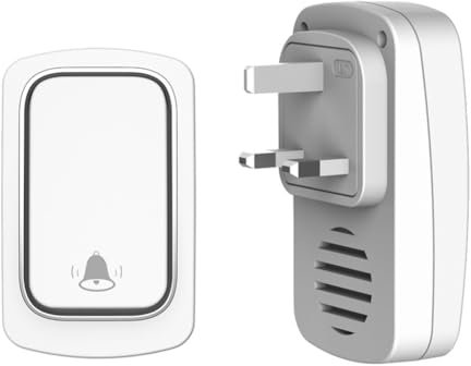 Corghd Campanello fili autoalimentato batteria impermeabile campanello campanello per anziani chiamante di sicurezza domestica campanello spina UK