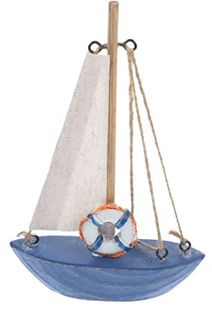 SEWOART Wooden Sailboat Ornament Desktop Sailboat Ornament Mediterranean Vintage Home and Office Decor Nautical Sailing Boat Model for Interior Decoration