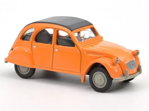 OPO 10 - Auto in Miniatura Compatibile con Citroën 2CV Scala 1:64 3 Pollici 7,5 cm Norev - Mandarin Orange 191027