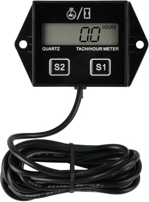 RileyFine HM011N Digitaler Betriebsstundenzähler, Drehzahlmesser, Wartungserinnerung, Hintergrundbeleuchtungsfunktion, Schlafmodus für Rasenmäher, Traktoren, Generatoren, Marine-ATVs, Schneemobile und