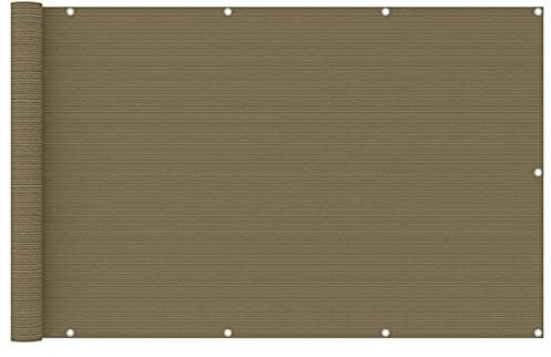 Brise-vue pour balcon - En polyéthylène haute densité résistant aux intempéries - Protection UV - 120 x 400 cm - Taupe