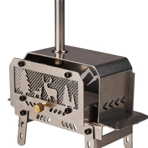 Generic - Tragbarer Holzofen aus Edelstahl - Camping, Wandern & Picknick - Dekorativer Räucherstäbchenhalter - Silver - als Brennstoff