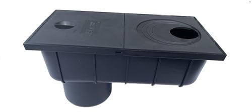 AQ Regensinkkasten Regenrohrablauf DN110 Ø50-110 Schwarz Polypropylen 300x155 mm 165 mm mit Laubfangkorb