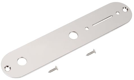 Banworks Imperial Guitar Control Plate 9.5mm (3/8) CTS Potentiometer Holes Steel Alloy Switch Control Plate for American/Mexican Fender Tele Electric Guitar JT/KZB-02 Nickel