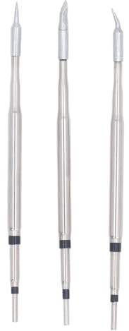 3PCS Set Soldering Iron Tip Set, Red Copper Solder Tips Replacement with Fast Heating, 3 Tip Types for SUGON A9 210 T21 210, Ideal for Accurate Electronic Maintenance Work