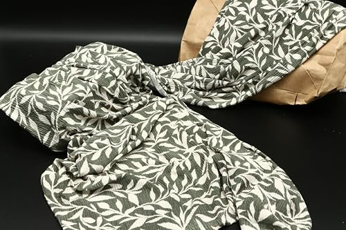 Eleganter Meterware Stoff, 300 x 140 cm: Perfekt für Dekoration, Bekleidung, Heimtextilien, DIY, Patchwork, Basteln, kreative Projekte, Kleidung, Tischläufer, Dekostoff und Kinderstoffe,Blattmuster