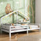 Hausbett Kinderbett mit Ablageregal Kaminform 90x200 Weiß