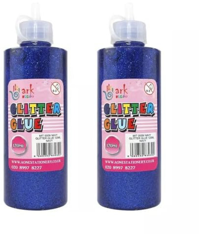 2 x Ark's Sparkling Glitter Glue - 120ml (Navy Blue)
