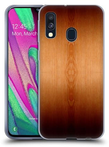 Head Case Designs sous Licence Officielle PLdesign Ombre Brun Brûlé Impressions sur Bois Coque en Gel Doux Compatible avec Samsung Galaxy A40 (2019)