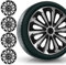 BITMOTO Radkappen Strong Duocolor 15 Zoll 4er Set – Schwarz Silber – Hochwertige ABS Radzierblenden – Passend für alle gängigen Stahlfelgen – Einfache Montage – Autofelgen Abdeckung