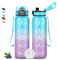 Gourde 1l, Gourde Sport, Gourde Anti-Fuite, Facile à Nettoyer, Gourde Graduée pour 1 Journee, Gourde Adulte avec Marqueur de Temps, Gourde Motivation, Bouteille pour Running, Voyage, École, Sport