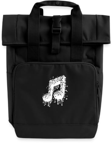 Flüssige Musik Note Tropfen Graffiti Style Rolltop Rucksack mit 2 Griffen