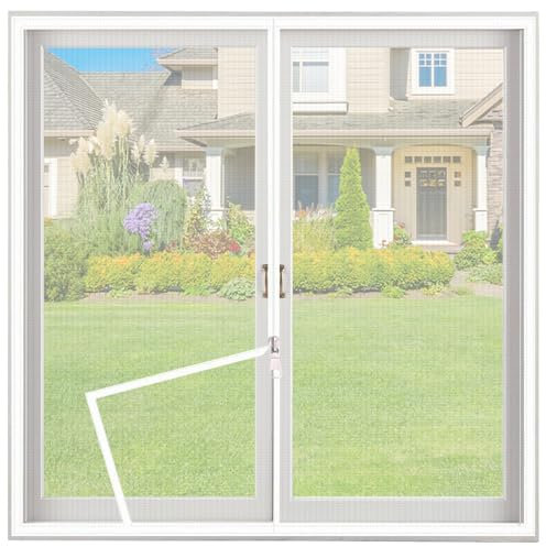 Fliegengitter mit Reißverschluss, Insektenschutz Dachfenster Klettband, Moskitonetz Fenster, Zuschneidbar Fliegengitter Fenster Ohne Bohren für Verschiedene Fenster (Weiß 130 * 150cm)