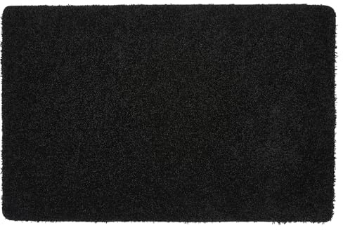 My Rug Black 80X120cm - Non slip, Shaggy Pile Doormat - Perfect for Hallway, Kitchen, Doorways, Utility