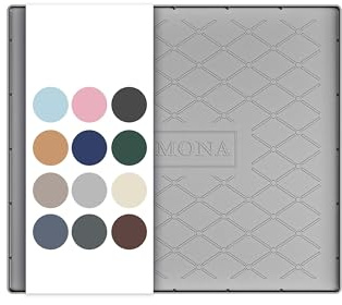 URMONA Alfombrilla Fregadero 55 x 55 cm, Protector Impermeable de Silicona | Borde alto antiderrames, superficie flexible lavable, base estable para armarios de cocina, baños y lavaderos (Gris claro)