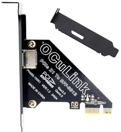 PCI-Express 4.0 PCIE 1x to Oculink Single Port SFF-8612 SFF-8611 Host Card for U.2 SSD eGPU External Graphics Card Dock