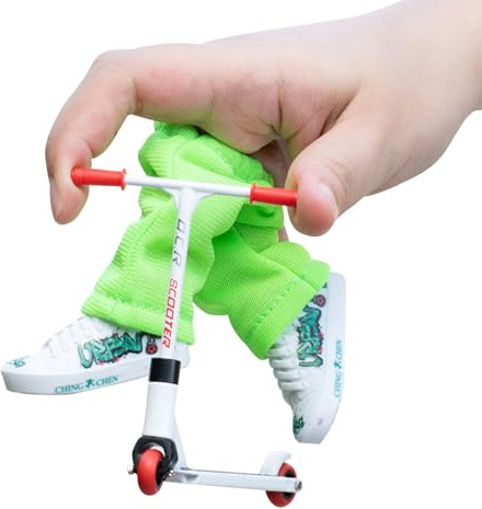 Finger Skateboard Set - Small Game Decks, Scooter Clothes, Pants & Shoes | Included, Plus Spare Wheels & Mini Tools | Perfect For Party , Tricks, Skiing