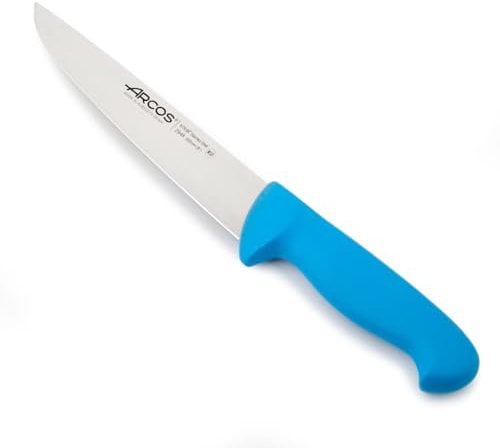 Arcos Couteau de Boucher Professionnel - Lame Acier Inoxydable Nitrum 20 cm - Coupe Précise et Durable - Manche Polypropylène Bleu - Série 2900