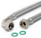 H2O-Flex® Schlauchfritze DN13 Panzerschlauch 1/2ÜM x 1/2ÜM 90° Bogen mit Trinkwasserzulassung | Flexibler Verbindungsschlauch | Flexschlauch mit Edelstahlumflechtung | Verlängerungsschlauch mit Überwurfmuttern