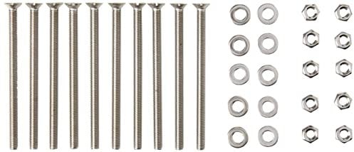 AHC A2SLTCSK460B10 M4 x 60 mm Stainless Steel Slotted Countersunk Machine Screws Including Nuts and Washers (Blister Pack of 10)