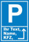 HB-Druck Parkplatz Schild mit Wunschtext Pfeil rechts um die Ecke A4 (210x297mm)