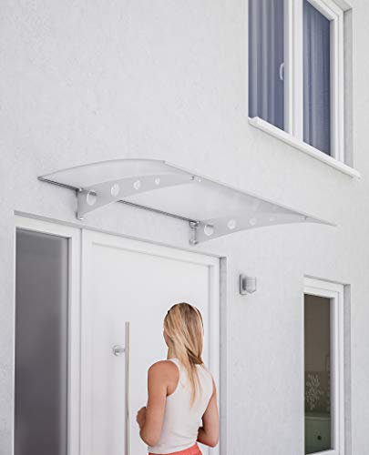 Schulte Vordach Überdachung Haustürvordach 120x80cm Polycarbonat-Hohlkammerplatte klar Stahl verzinkt Pultbogenvordach