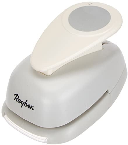 Rayher perforatrice fantaisie ronde perforeuse papier à motifs fait des cercles de à 5,08 cm (2 pouces) perforatrice scrapbooking idéal pour papier/carton jusqu à 200 g/m2 , blanc