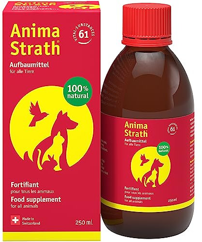 Anima-Strath Liquido Integratore Alimentare Naturale per Cani e Gatti | Cura del Sistema Immunitario e della Digestione con 61 Nutrienti Vitali, Vitamine, Minerali, Aminoacidi e Proprietà Prebiotiche