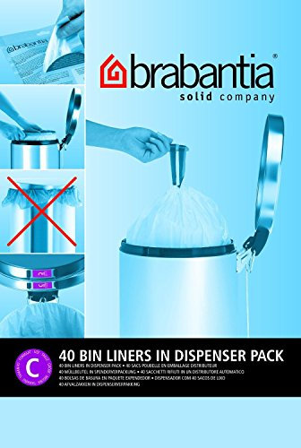 3X Brabantia Bin Liner C, 10-12 Litre - 40 Bags