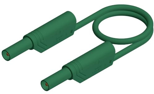 Aderendhülsen von Sicherheit [Stecker A Leiste 4 mm – Stecker A Leiste 4 mm] 1.00 m grün SKS Hirschmann MLS SIL WS 100/1 grü