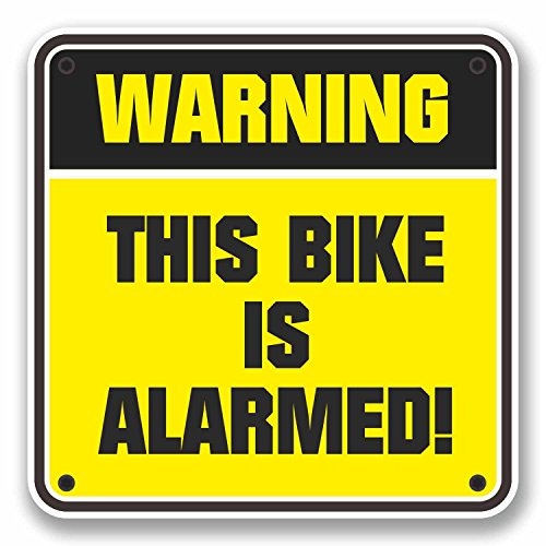#9746 Vinyl-Aufkleber „This Bike is Alarmed“, 10 x 10 cm, 2 Stück