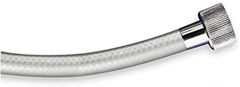 TATAY Manguera de Ducha Loop Reforzado, 1.5M, Flexo de PVC, Rosca Universal G 1/2, Gris Metalizado