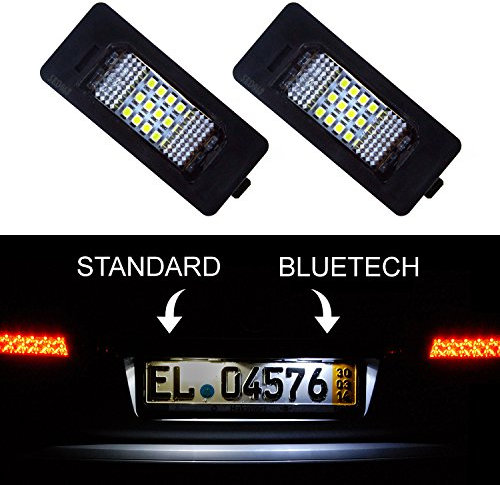 BLUETECH LED Kennzeichenbeleuchtung Kennzeichenleuchte Xenon 6000K kompatibel mit BMW E39, E46, M3CSL, E60, E61, E70, E71, E90,E91,E92, E93, M3, E60, F10, F11, F18, F25, F30, F31, F32, F34