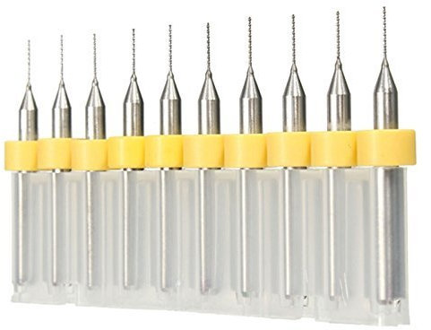 Forets pour circuit imprimé, Carbure PCB, outils CNC pour perçage de circuit imprimé, outils de travail du bois, forets pour imprimante 3D MakerBot, Kit de nettoyage, 0,4 mm - Lot de 10