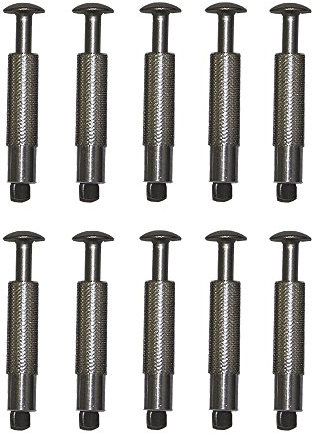 Telepools Ankerschrauben Abdeckplane Poolabdeckung - 100% rostfrei (Stahl-Aluminium) - Alles in einem Stück - 10 Stück