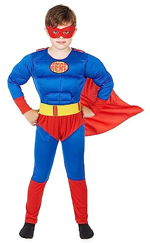 KULTFAKTOR GmbH Superhelden-Kostüm für Kinder rot-blau 134/140 (10-12 Jahre)