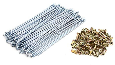 sourcing map 72stk. Motorrad Rad Speichen mit Nippeln Silber 3mm Gewinde Dmr. 160mm