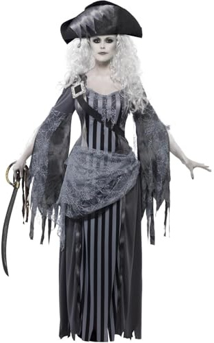 Smiffys Womens/Ladies Deluxe Ghost Ship Princess Costume Set (M) (Grey/Black)