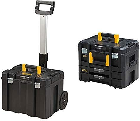 STANLEY FATMAX FMST1-75753 - Vasca porta utensili con ruote TSTAK + TSTAK composto da cassetta porta utensili elettrici e cassettiera a due cassetti