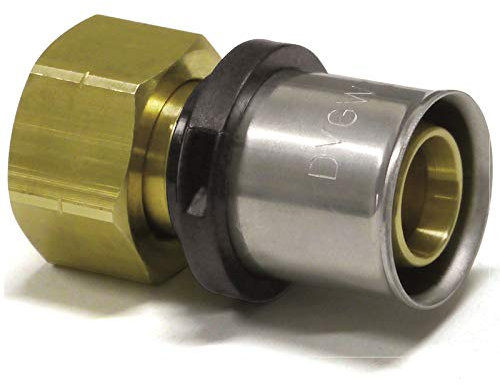 PROTECH 1 Stück Press-Übergangsverschraubung mit Innengewinde 16 x 2-1/2 Messing DVGW Verbundrohr TH Profil Kontur Pressfittings | Pipetec