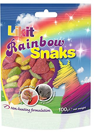 Likit Rainbow Snaks - Juego de golosinas para caballos (100 g), color
