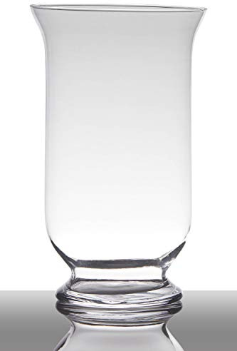 INNA-Glas Teelichtglas Glas LEA auf Standfuß, klar, 25cm, Ø 15cm | Zylinder - rund - Kerzenglas