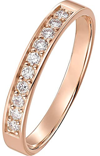 CHRIST Damen-Damenring 585er Rotgold 10 Diamant 54, Roségold 32004414