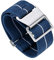 BINLUN Elastic Nylon Watch Straps 18mm/20mm/22mm Marine Nationale Style Parachute Fabric Replacement Watch Band Hook-and-Loop Silver/Black Buckle Men Women（Blue-white,20mm）